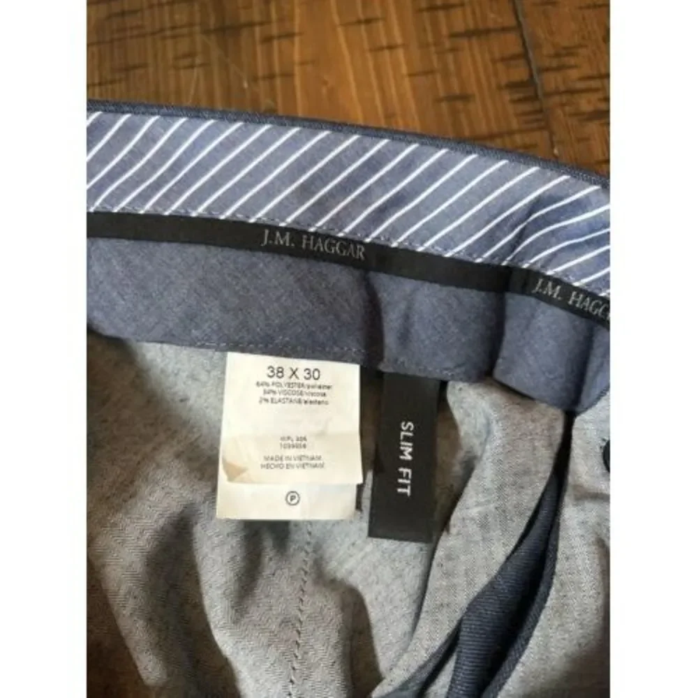J. M. HAGGAR Slim Fit‎ Blue Slack Trouser Men size 38x30